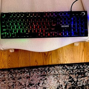 Reccazr mechanical backlight RGB keyboard. Full 104 key size. Wired.